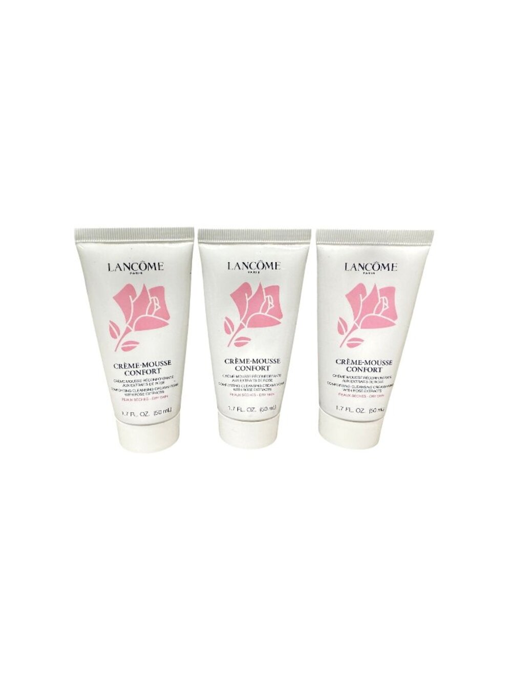 3 Lancome Creme Mousse Confort Comforting Cleansing Creamy Foam 1.7 oz Lot of 3
